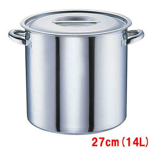 電磁モリブデン寸胴鍋 目盛付 27cm