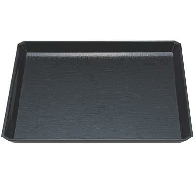 お盆 尺1.5寸角隅切布目盆黒 NS加工