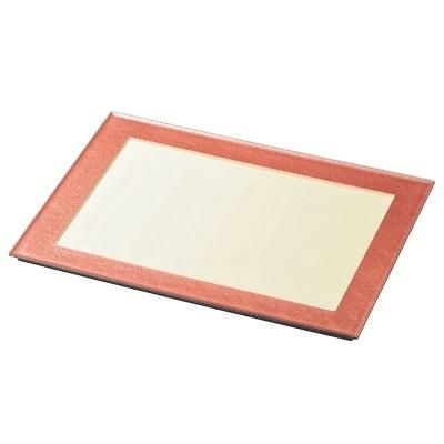 長手盆 尺4寸長手懐石プレートアイボリー/ピンク雲流