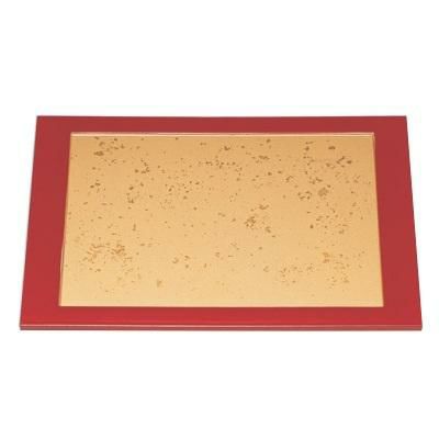 御膳 尺5寸額渕敷膳色紙金箔渕朱