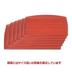 お盆 おもてなし盆赤茶刷毛目尺3寸 NS加工