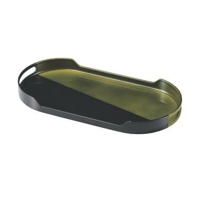 トレー 尺2寸コーヒートレーグリーン塗り分け