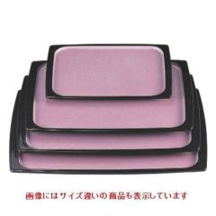 お盆 渕太胴張盆ピンク雲流渕黒尺5寸 NS加工