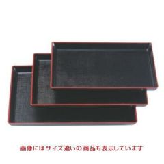 お盆 舟型布目盆黒天朱尺1寸 NS加工