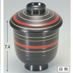 小吸椀 きのこ小吸椀黒二色ライン 漆器