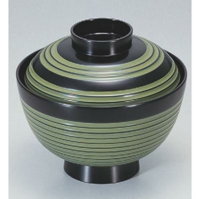 小吸椀 3.7寸荒筋椀緑ひも 漆器