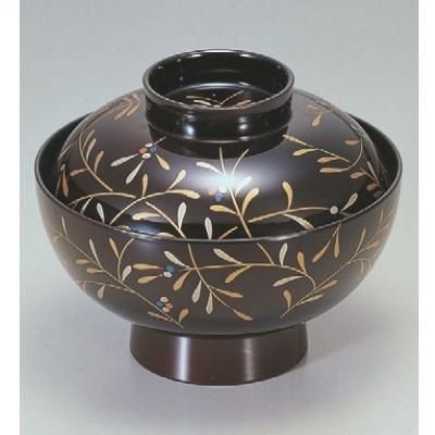 小吸椀 御殿吸椀溜南天 SH塗 漆器