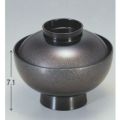 小吸椀  御殿吸椀黒銀かすみ  漆器 高さ71 直径:120
