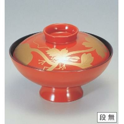 小吸椀 4.5寸小槌吸椀朱菊葉 漆器