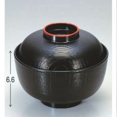 小吸椀 4寸千筋ケヤキ吸椀黒天朱 漆器
