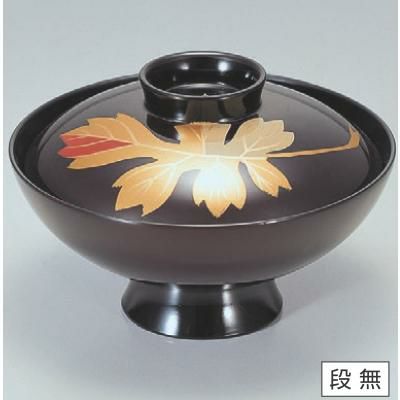 小吸椀 4.5寸小槌吸椀溜一枚菊(手描蒔絵) 漆器