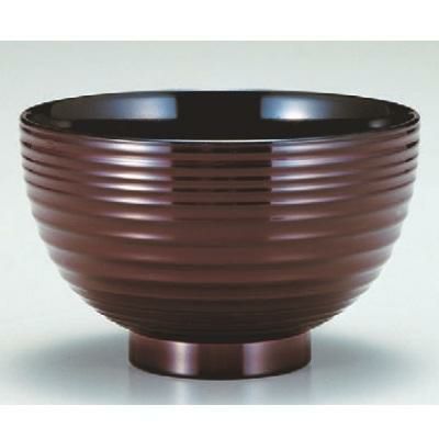 汁椀 3.8寸四季椀うるみ千筋内黒 漆器