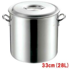 【未使用品】MTI プロガスト　アルミ半寸胴鍋　目盛付　33cm 17ℓ MTIプロガスト アルミ寸胴鍋 33cm(目盛付)/業務用/新品/小物送料対象