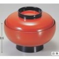 煮物椀 5.5寸宝泉椀朱つば黒 漆器