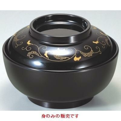 丼碗 B 耐熱観月丼金唐草(ST-3)(身黒)身黒 漆器