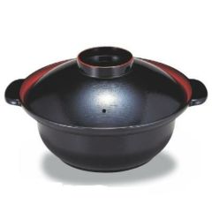 丼碗 鍋型丼黒刷毛目内朱 漆器