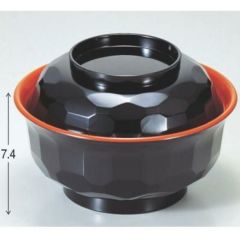 丼碗 真亀甲丼黒内朱 漆器