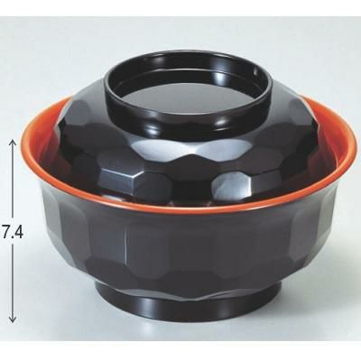 丼碗 真亀甲丼黒内朱 漆器