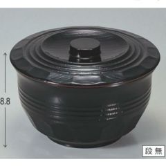 丼碗 5寸亀甲木目椀黒内朱 漆器