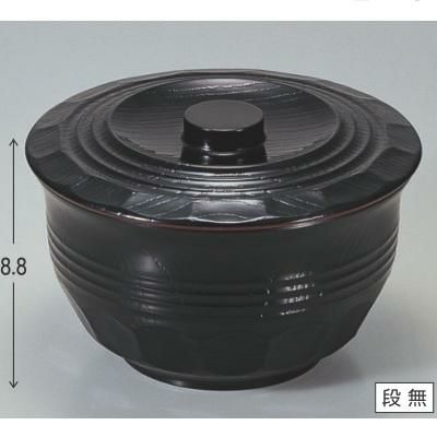 丼碗 5寸亀甲木目椀黒内朱 漆器