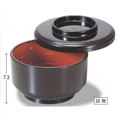 飯碗 4寸切立加伏飯器溜内朱 漆器