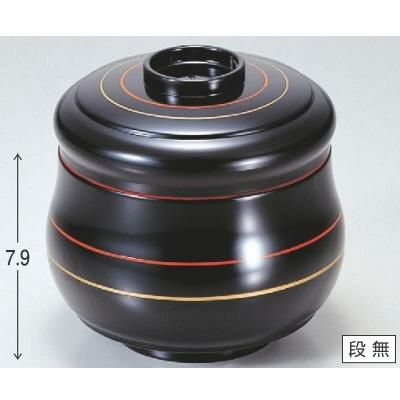 飯碗 ひさご飯器黒朱金ライン内朱 漆器