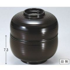 弁当箱 4．2寸ひさご弁当溜内黒塗 高さ138 直径:128