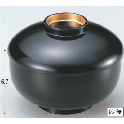 煮物椀 三笠煮物椀黒内朱つば金 漆器