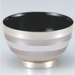 汁椀 ロクロ汁椀銀透き塗り分け 漆器