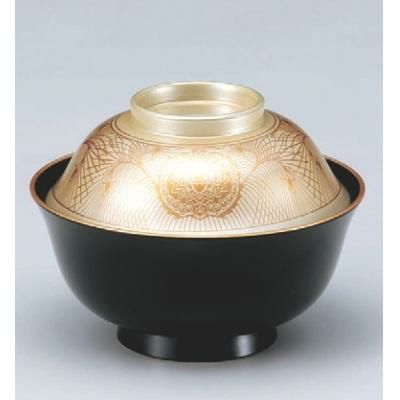 小吸椀 4寸羽反吸椀銀透き金蘭 SH塗 漆器