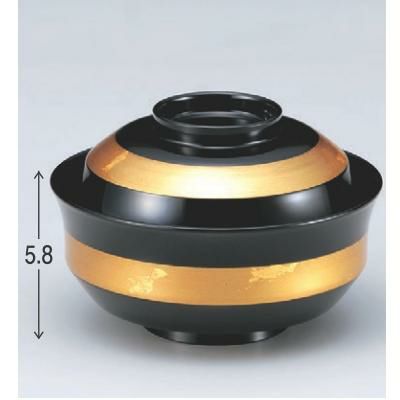 小吸椀 4.2寸天竜寺椀黒金箔帯 SH塗 漆器