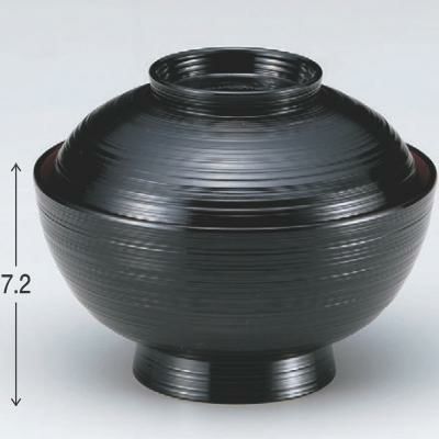 丼碗 4.5寸小丸刷毛目椀黒内朱 漆器