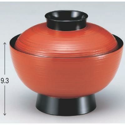 丼碗 5.2寸小丸刷毛目椀朱つば黒 漆器