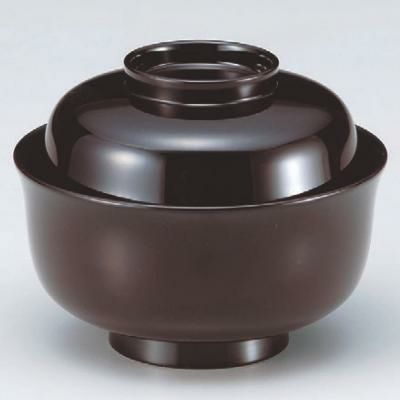 丼碗 4.5寸羽反椀溜内黒塗 漆器