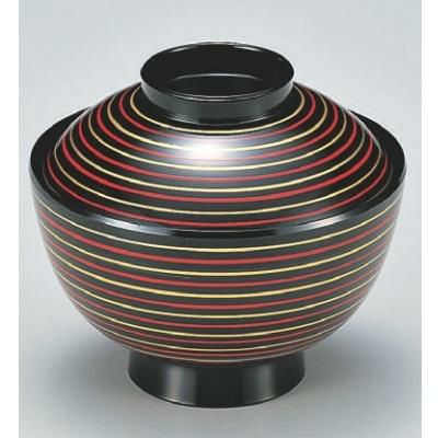 小吸椀 新越前椀朱金ライン引 漆器