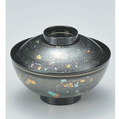 小吸椀 4寸平仙才椀銀箔ちらし 漆器