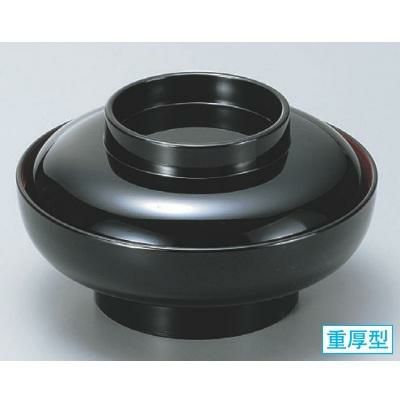 煮物椀 5.5寸大平椀黒内朱天黒 漆器