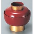 小吸椀 古代椀朱高台帯金箔 漆器