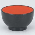 丼碗 5寸桐木目丼黒内朱 漆器