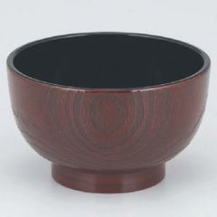 丼碗 5寸桐木目丼トチ内黒 漆器