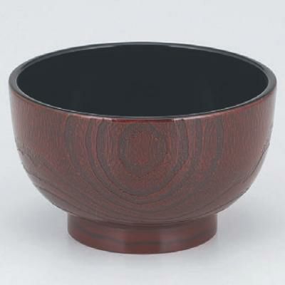 丼碗 5寸桐木目丼トチ内黒 漆器