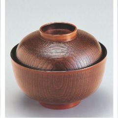 小吸椀 4寸千筋ケヤキ吸椀栃 漆器