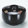 小吸椀 3.5寸利休椀黒梅鉢本漆塗手描蒔絵 漆器