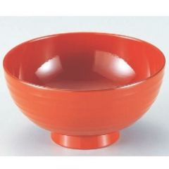 汁椀 4寸平筋汁椀朱 漆器