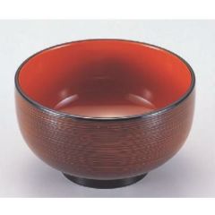 汁椀 新布袋汁椀溜刷毛目内朱 漆器
