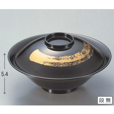 煮物椀 5.3寸平富士煮物椀黒一筆 漆器