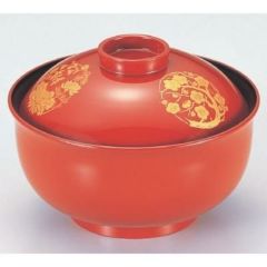 煮物椀 4.5寸リリー椀朱四君子 漆器