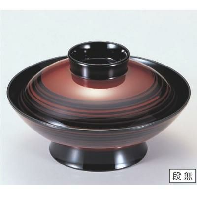 煮物椀 5.5寸羽反煮物椀溜筋目塗り分け 漆器