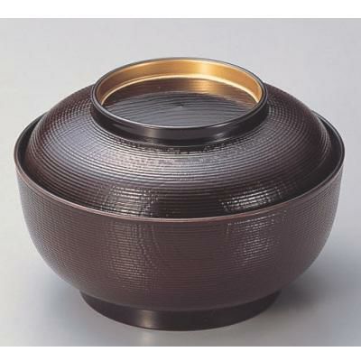 丼碗 5寸千筋木目椀溜つば金 漆器