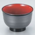 汁椀 3.3寸美里荒筋汁椀シルバー内朱 漆器